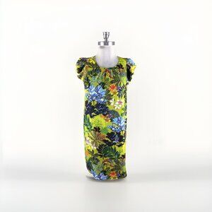 Ann Taylor Loft M Floral Shift dress Multi color Flutter flounced sleeve Boho